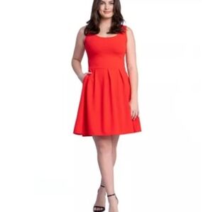 Lyss Loo Skater Dress Size Large Hot Pink Pockets Summer Ready Mini Flare